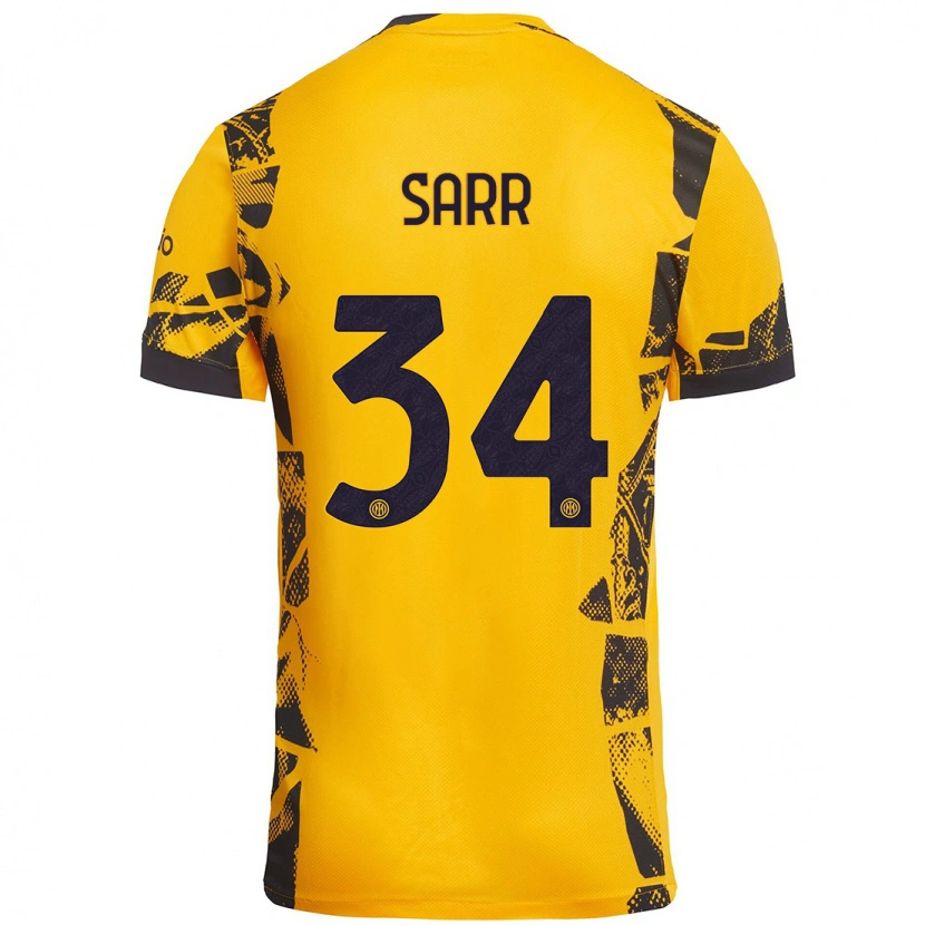 Danxen Men Amadou Sarr #34 Gold Black Third Jersey 2024/25 T-Shirt