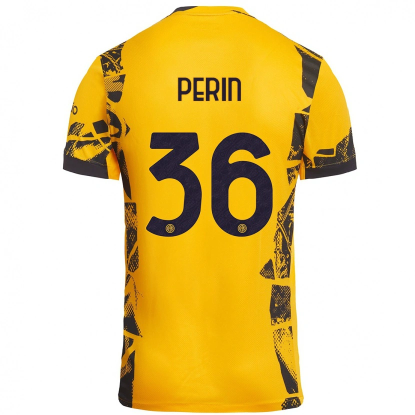 Danxen Men Nicolo Perin #36 Gold Black Third Jersey 2024/25 T-Shirt