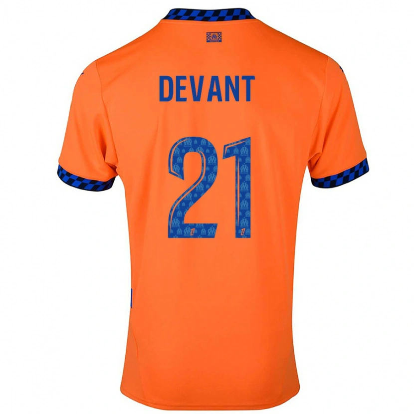 Danxen Men Caroline Devant #21 Orange Dark Blue Third Jersey 2024/25 T-Shirt