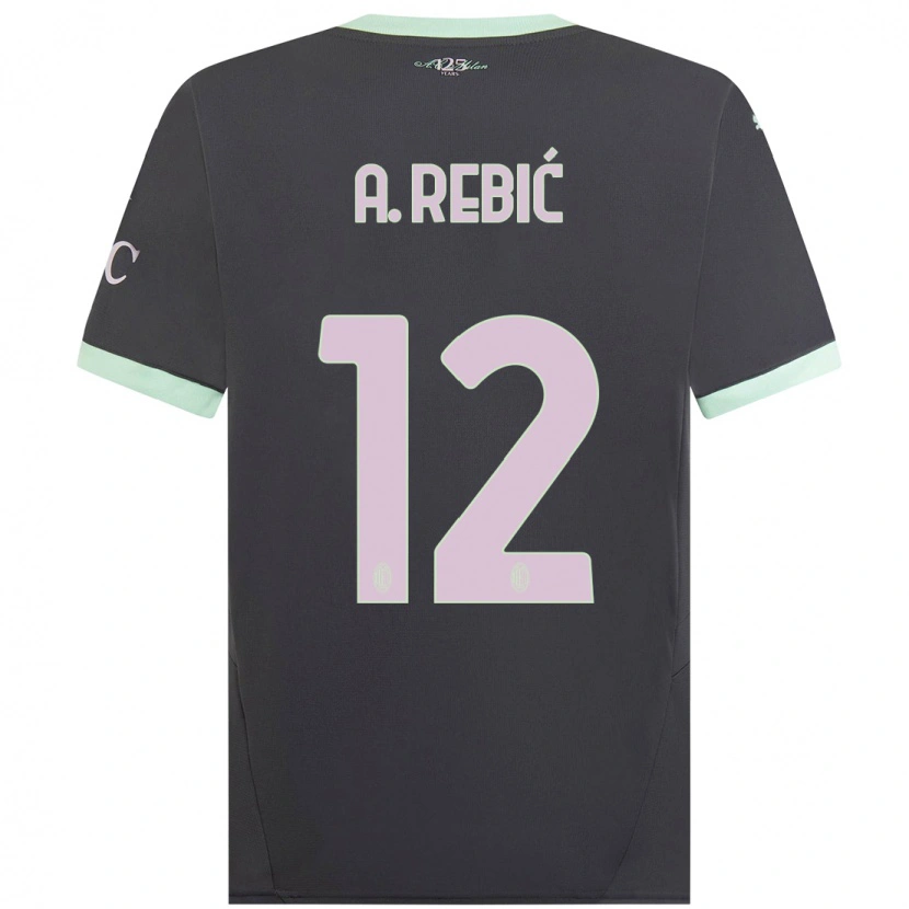 Danxen Men Ante Rebic #12 Grey Third Jersey 2024/25 T-Shirt