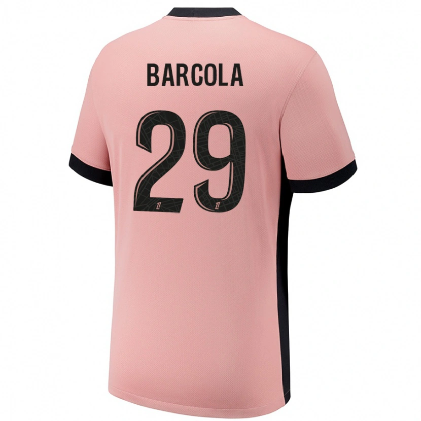 Danxen Men Bradley Barcola #29 Rust Pink Third Jersey 2024/25 T-Shirt