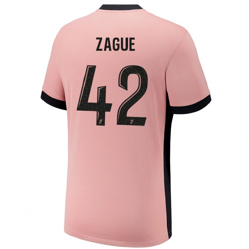 Danxen Men Yoram Zague #42 Rust Pink Third Jersey 2024/25 T-Shirt