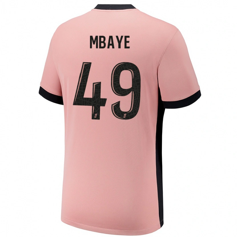 Danxen Men Ibrahim Mbaye #49 Rust Pink Third Jersey 2024/25 T-Shirt