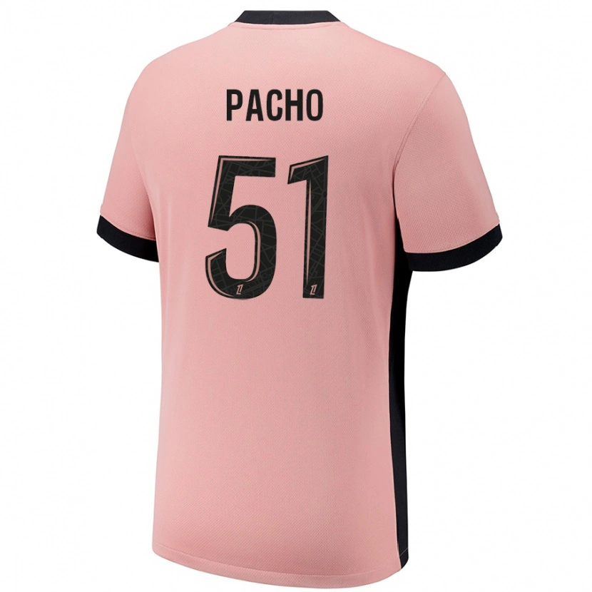 Danxen Men Willian Pacho #51 Rust Pink Third Jersey 2024/25 T-Shirt