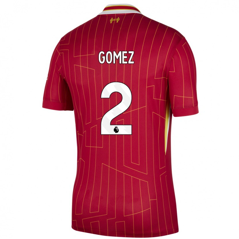 Danxen Women Joe Gomez #2 Red Yellow White Home Jersey 2024/25 T-Shirt