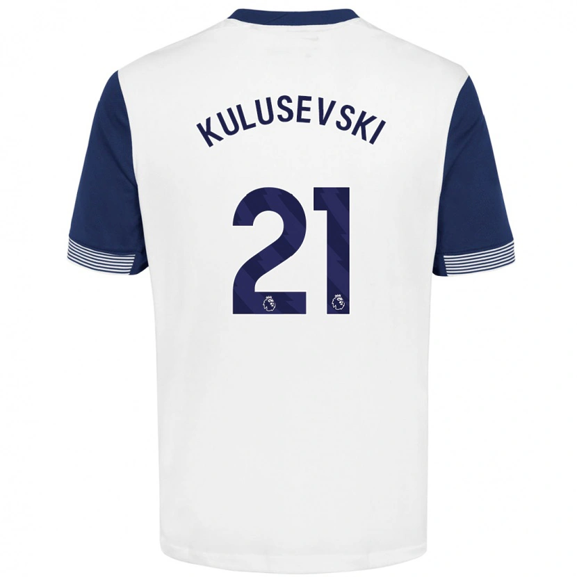 Danxen Women Dejan Kulusevski #21 White Blue Home Jersey 2024/25 T-Shirt