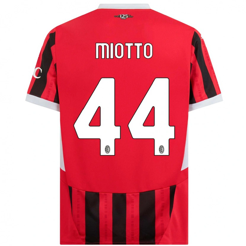 Danxen Women Giorgia Miotto #44 Red Black Home Jersey 2024/25 T-Shirt