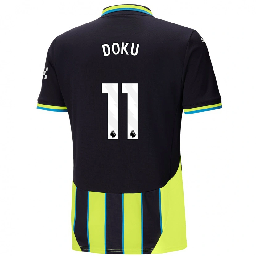 Danxen Women Jérémy Doku #11 Blue Yellow Away Jersey 2024/25 T-Shirt