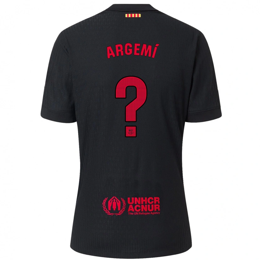 Danxen Women Adam Argemí #0 Black Red Away Jersey 2024/25 T-Shirt