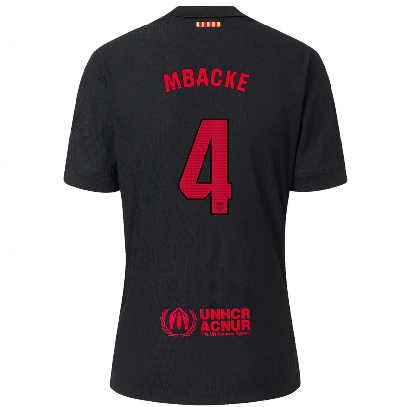 Danxen Women Mamadou Mbacke #4 Black Red Away Jersey 2024/25 T-Shirt