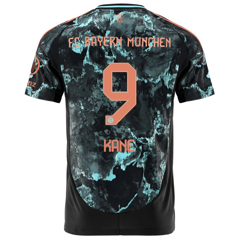 Danxen Women Harry Kane #9 Black Away Jersey 2024/25 T-Shirt