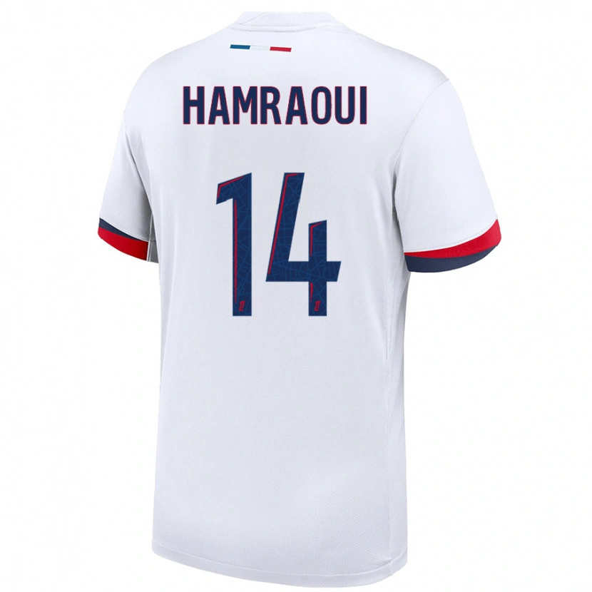 Danxen Women Kheira Hamraoui #14 White Blue Red Away Jersey 2024/25 T-Shirt