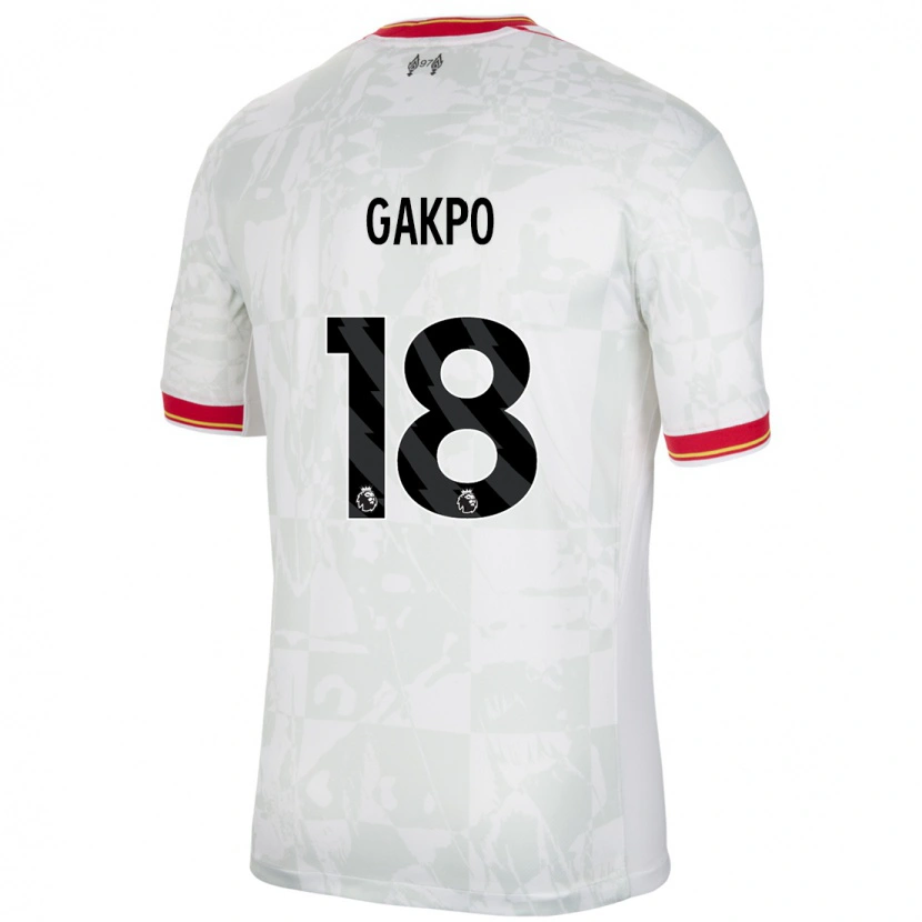 Danxen Women Cody Gakpo #18 White Red Black Third Jersey 2024/25 T-Shirt