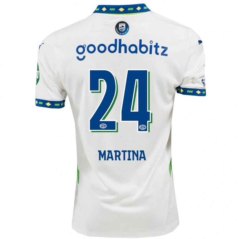 Danxen Women Shijona Martina #24 White Dark Blue Third Jersey 2024/25 T-Shirt