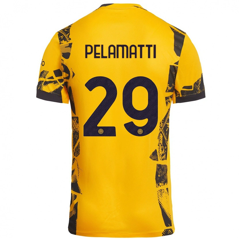 Danxen Women Andrea Pelamatti #29 Gold Black Third Jersey 2024/25 T-Shirt