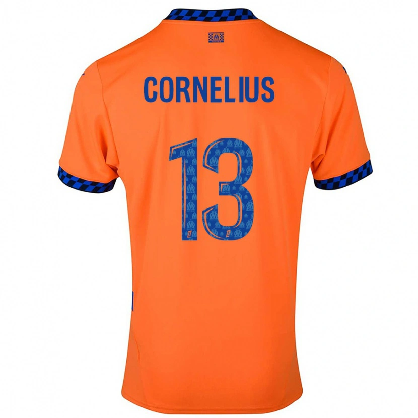 Danxen Women Derek Cornelius #13 Orange Dark Blue Third Jersey 2024/25 T-Shirt