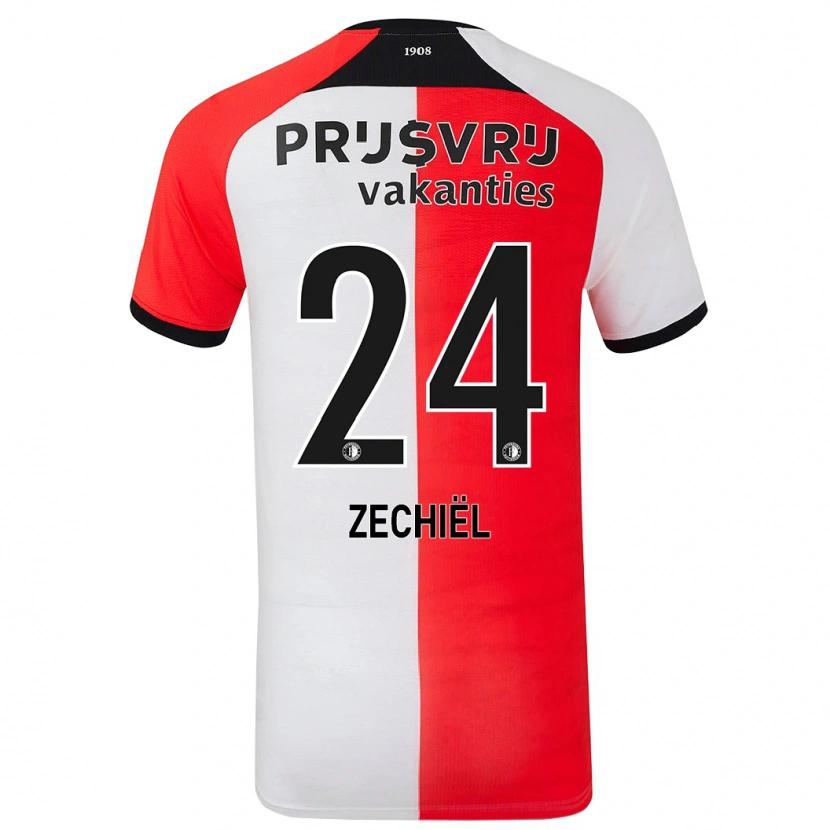 Danxen Kid Gjivai Zechiël #24 Red White Home Jersey 2024/25 T-Shirt