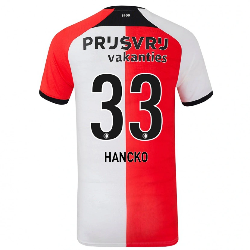 Danxen Kid Dávid Hancko #33 Red White Home Jersey 2024/25 T-Shirt