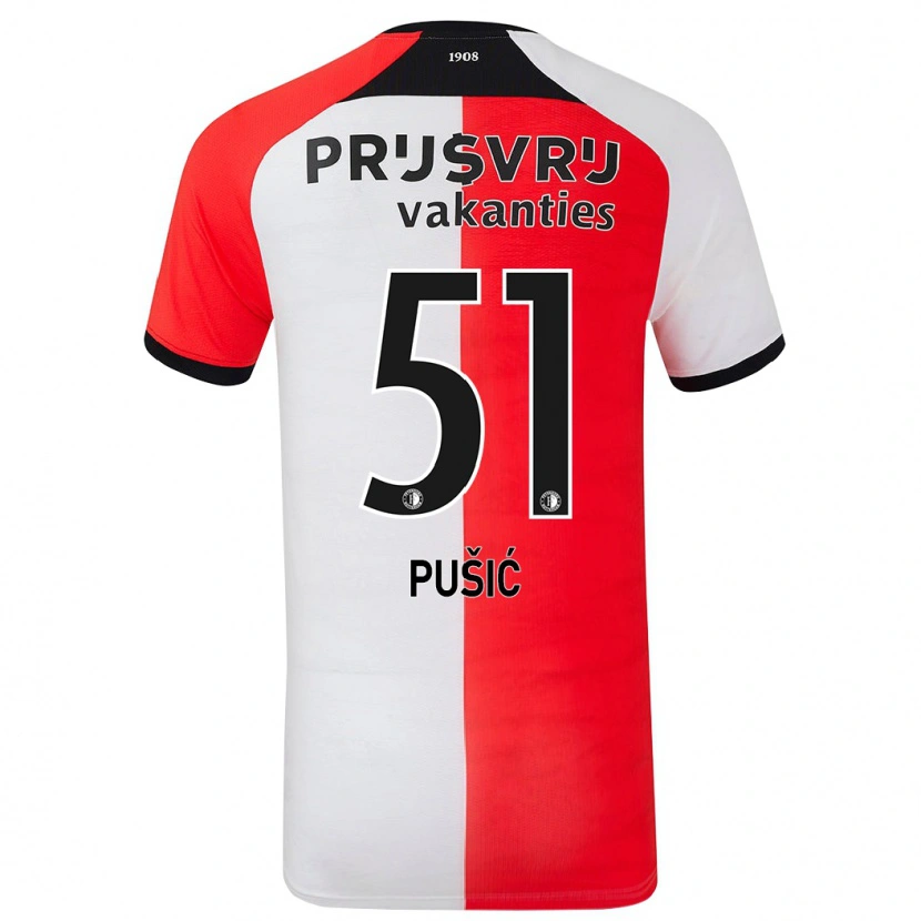 Danxen Kid Noah Pušić #51 Red White Home Jersey 2024/25 T-Shirt