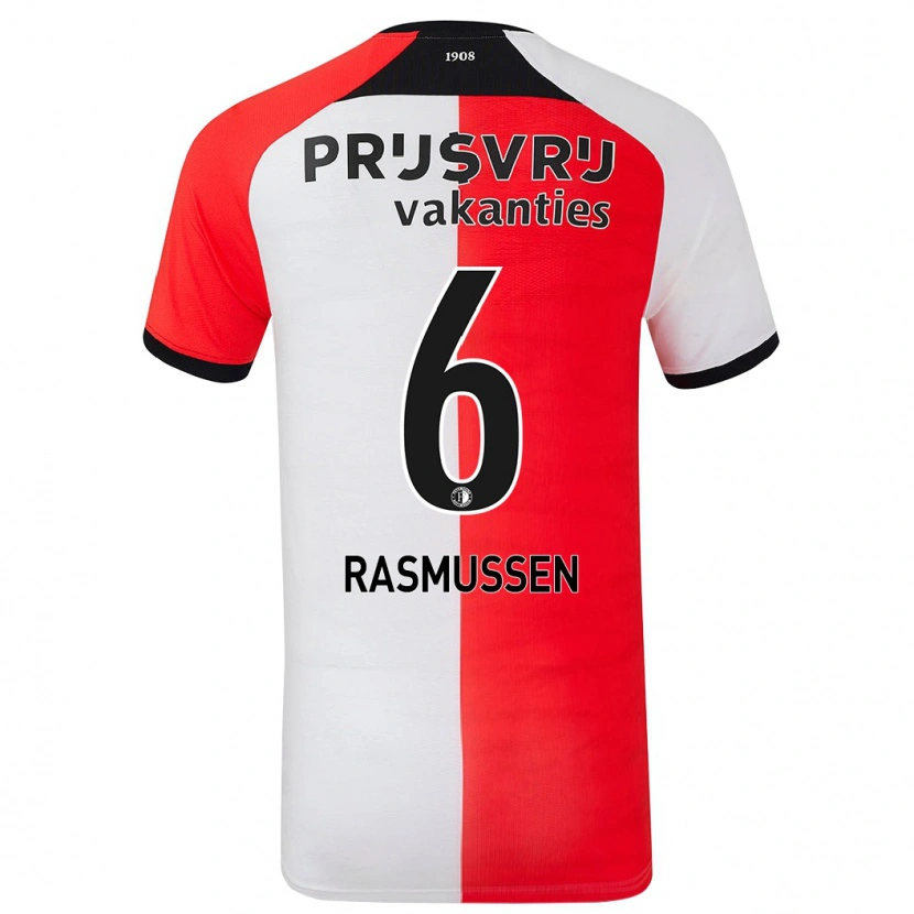 Danxen Kid Jacob Rasmussen #6 Red White Home Jersey 2024/25 T-Shirt