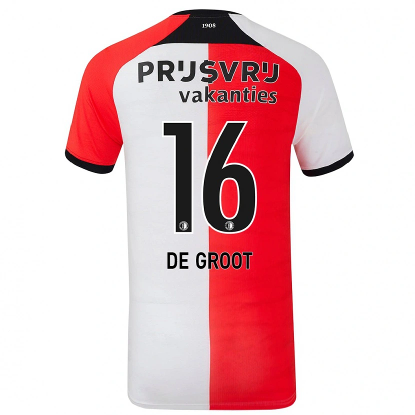 Danxen Kid Jasmijn De Groot #16 Red White Home Jersey 2024/25 T-Shirt