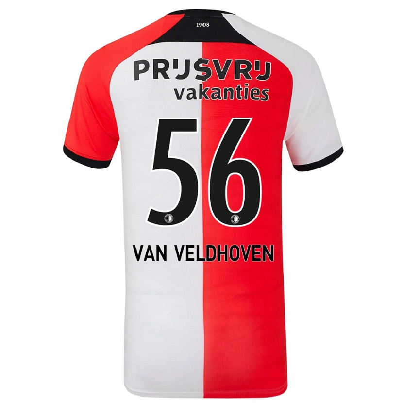 Danxen Kid Kars Van Veldhoven #56 Red White Home Jersey 2024/25 T-Shirt