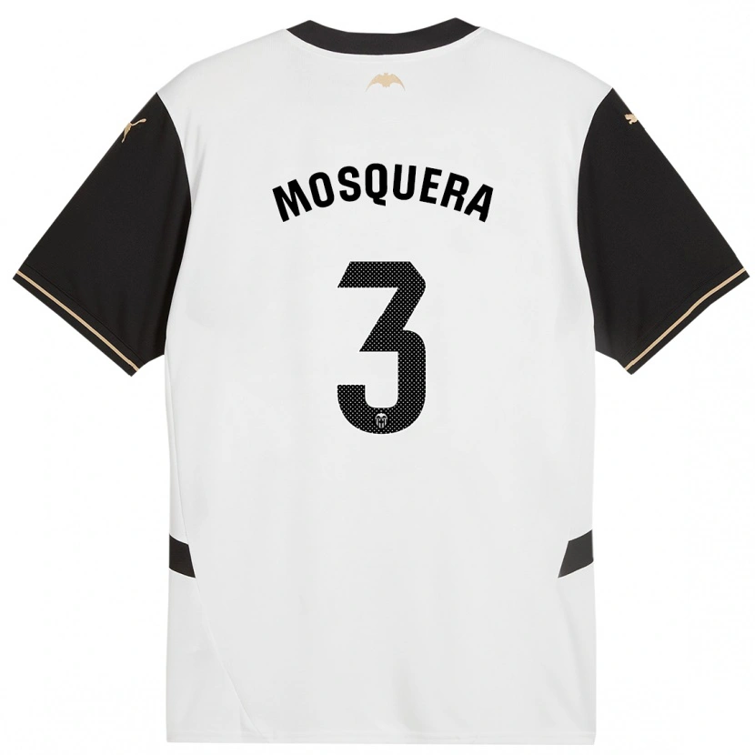 Danxen Kid Cristhian Mosquera #3 White Black Home Jersey 2024/25 T-Shirt