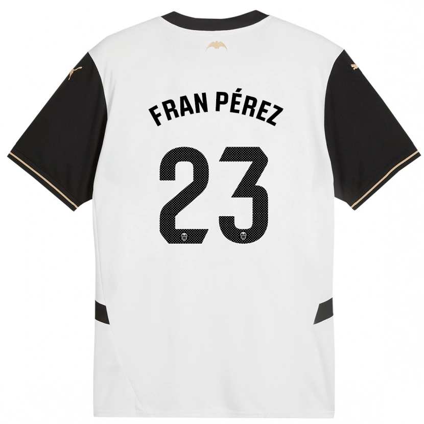 Danxen Kid Fran Pérez #23 White Black Home Jersey 2024/25 T-Shirt