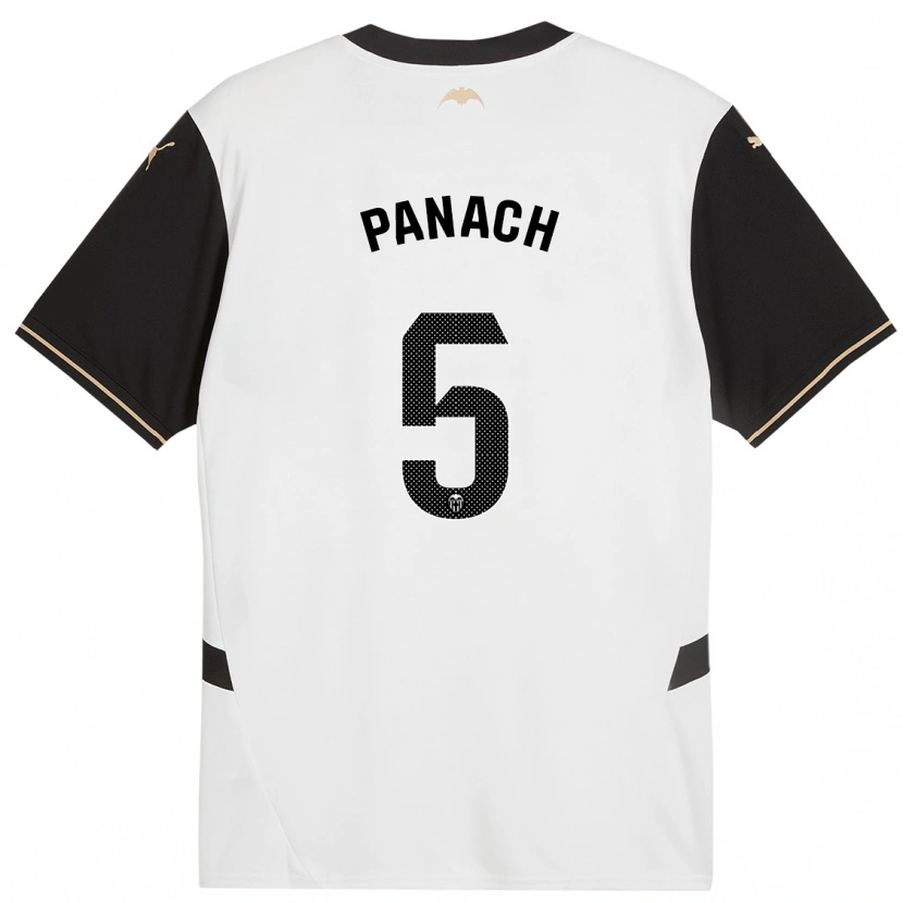 Danxen Kid Alejandro Panach #5 White Black Home Jersey 2024/25 T-Shirt