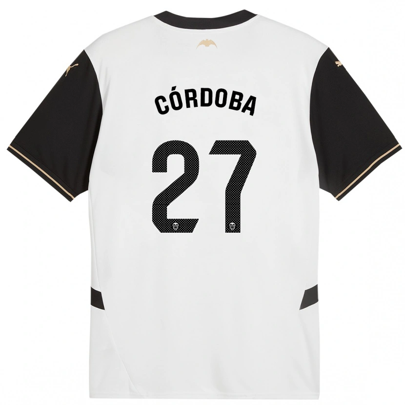 Danxen Kid Iker Córdoba #27 White Black Home Jersey 2024/25 T-Shirt