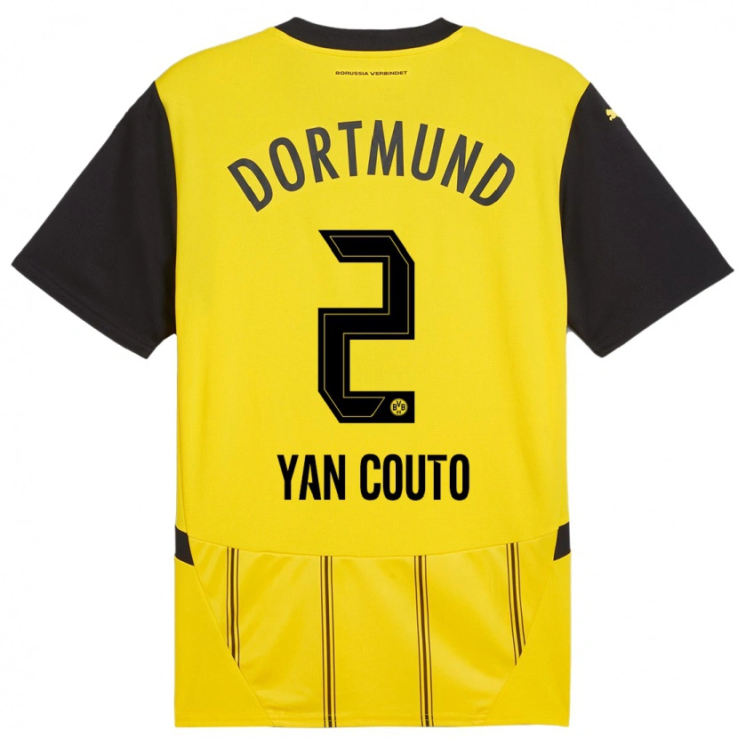 Danxen Kid Yan Couto #2 Yellow Black Home Jersey 2024/25 T-Shirt