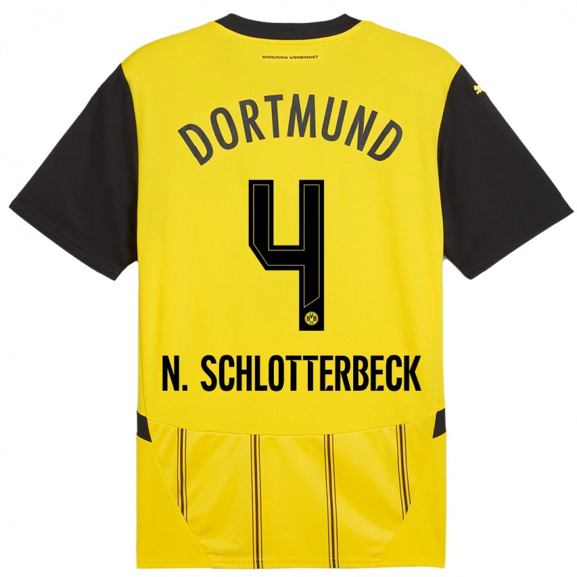 Danxen Kid Nico Schlotterbeck #4 Yellow Black Home Jersey 2024/25 T-Shirt