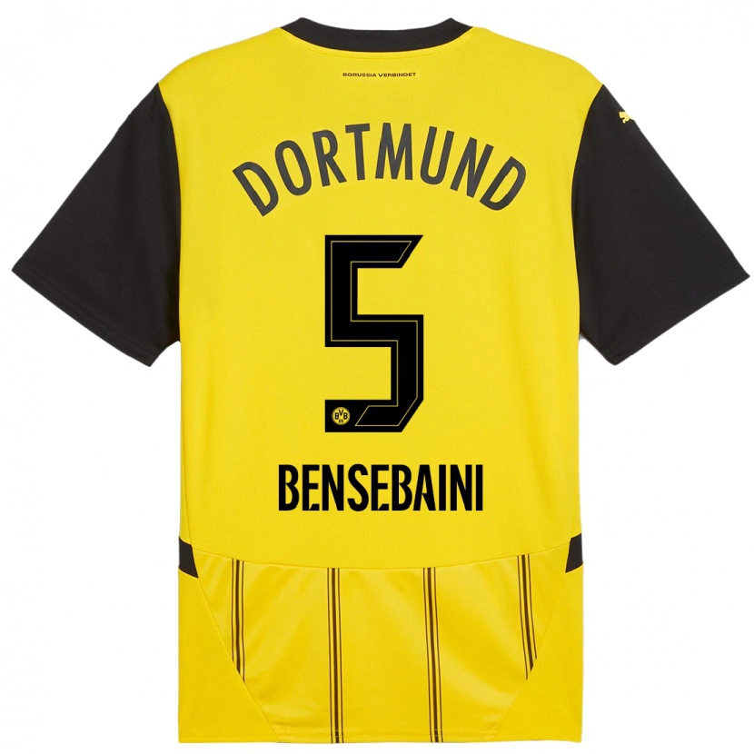 Danxen Kid Ramy Bensebaini #5 Yellow Black Home Jersey 2024/25 T-Shirt