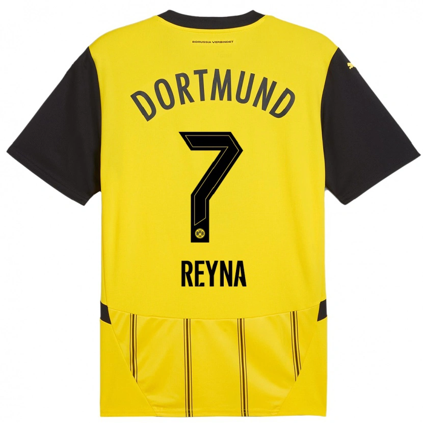 Danxen Kid Giovanni Reyna #7 Yellow Black Home Jersey 2024/25 T-Shirt