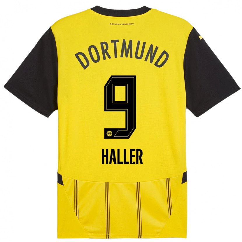 Danxen Kid Sébastien Haller #9 Yellow Black Home Jersey 2024/25 T-Shirt