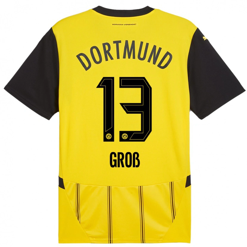 Danxen Kid Pascal Groß #13 Yellow Black Home Jersey 2024/25 T-Shirt