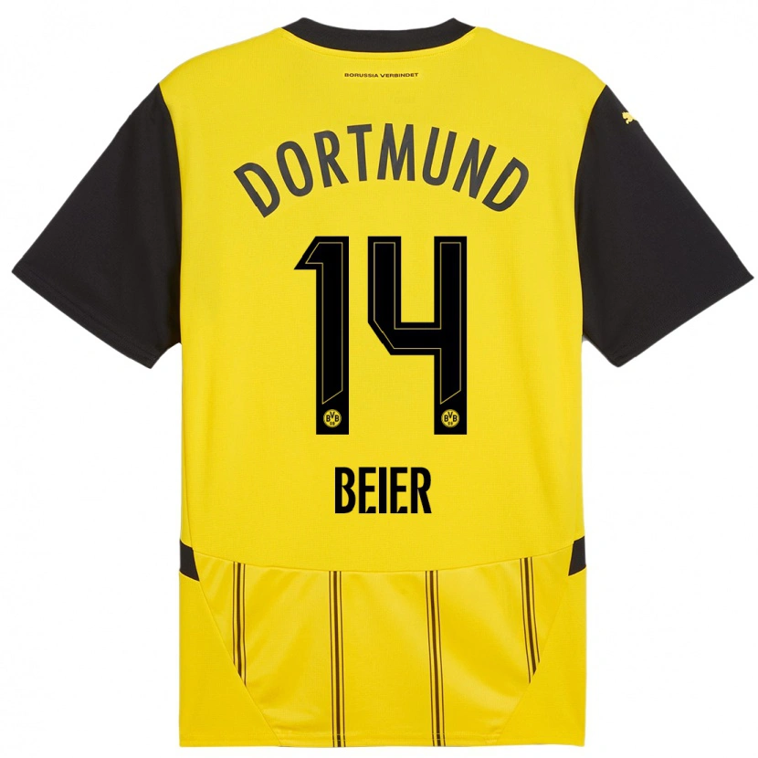 Danxen Kid Maximilian Beier #14 Yellow Black Home Jersey 2024/25 T-Shirt