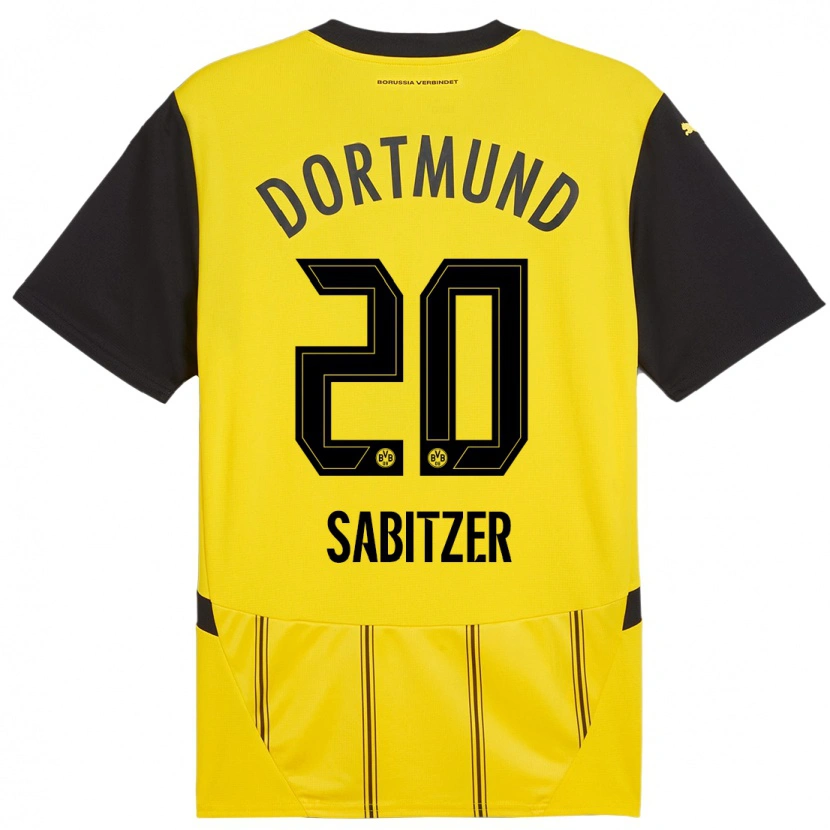 Danxen Kid Marcel Sabitzer #20 Yellow Black Home Jersey 2024/25 T-Shirt