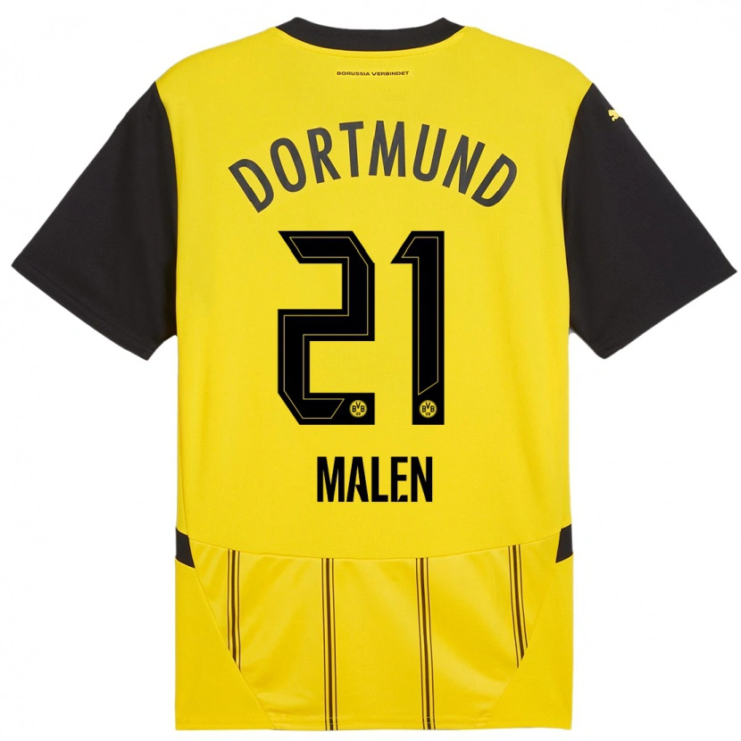 Danxen Kid Donyell Malen #21 Yellow Black Home Jersey 2024/25 T-Shirt