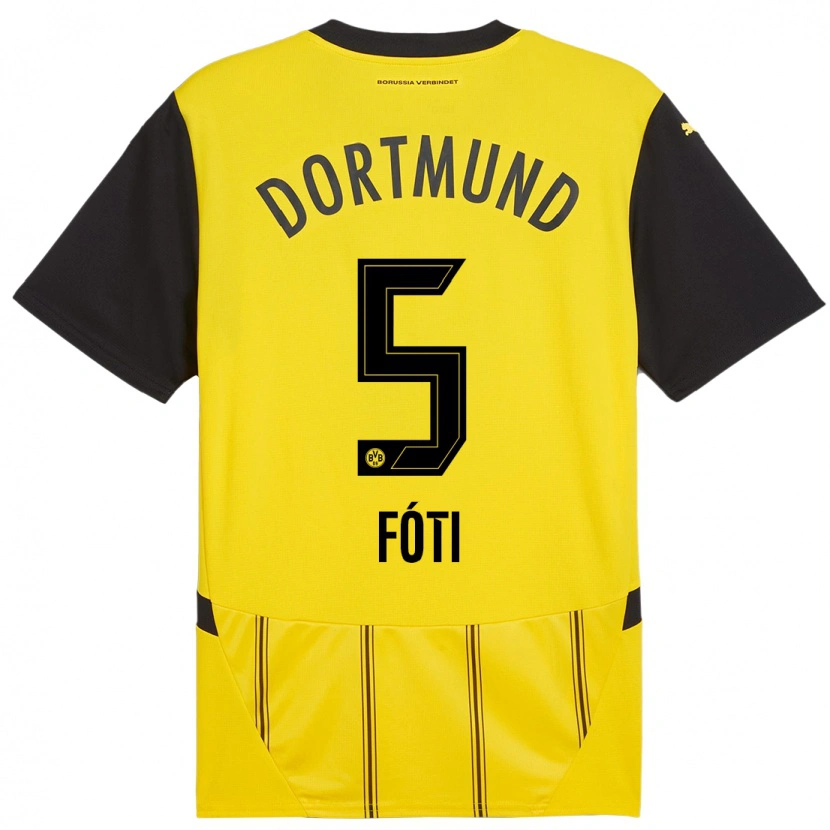 Danxen Kid António Fóti #5 Yellow Black Home Jersey 2024/25 T-Shirt