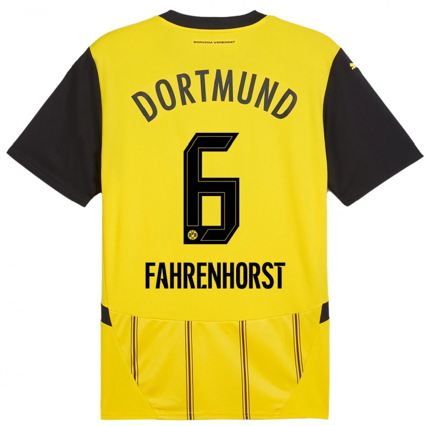 Danxen Kid Luke Fahrenhorst #6 Yellow Black Home Jersey 2024/25 T-Shirt