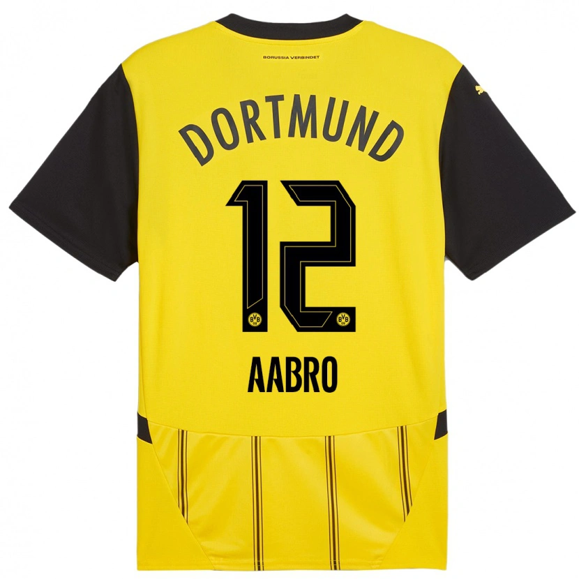 Danxen Kid Gustav Aabro #12 Yellow Black Home Jersey 2024/25 T-Shirt