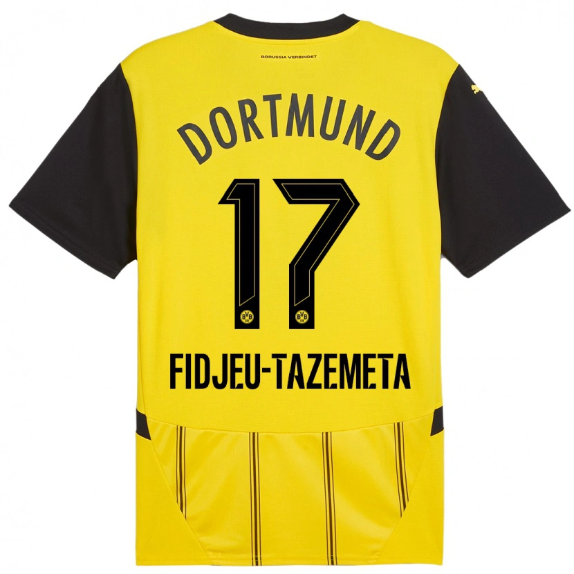 Danxen Kid Thierry Fidjeu-Tazemeta #17 Yellow Black Home Jersey 2024/25 T-Shirt