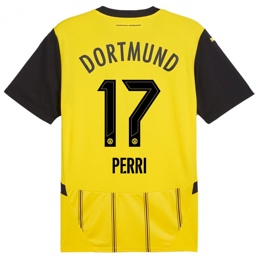 Danxen Kid Luca Perri #17 Yellow Black Home Jersey 2024/25 T-Shirt