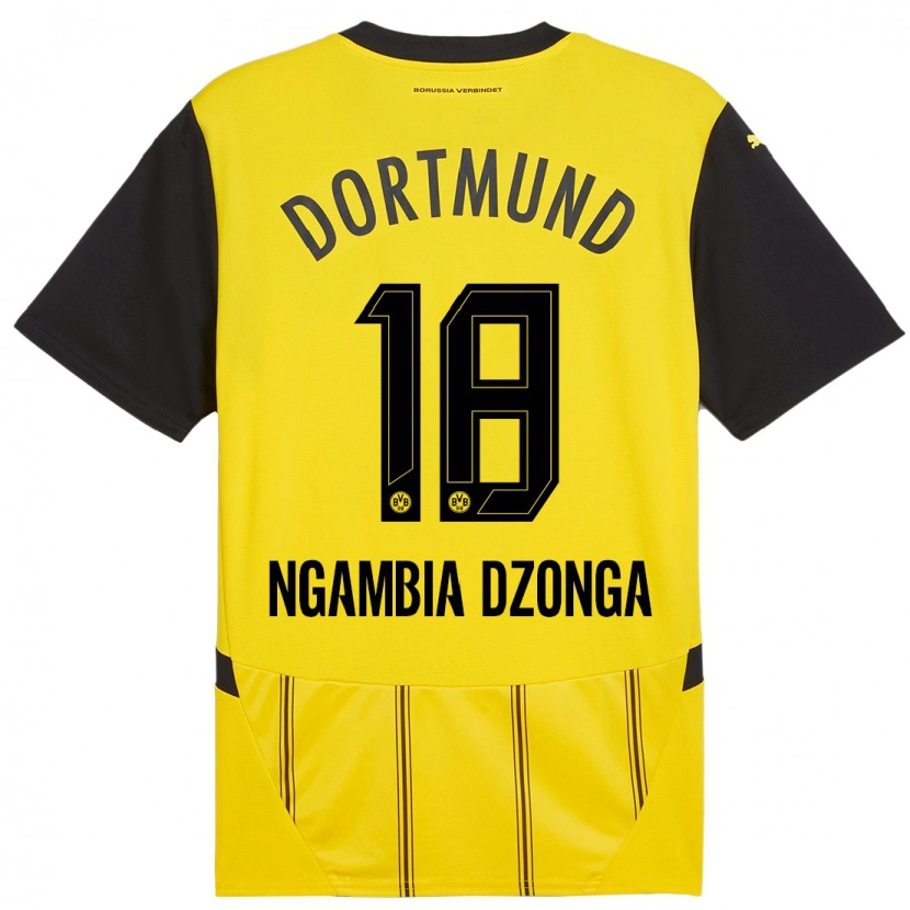 Danxen Kid Diego Ngambia #18 Yellow Black Home Jersey 2024/25 T-Shirt