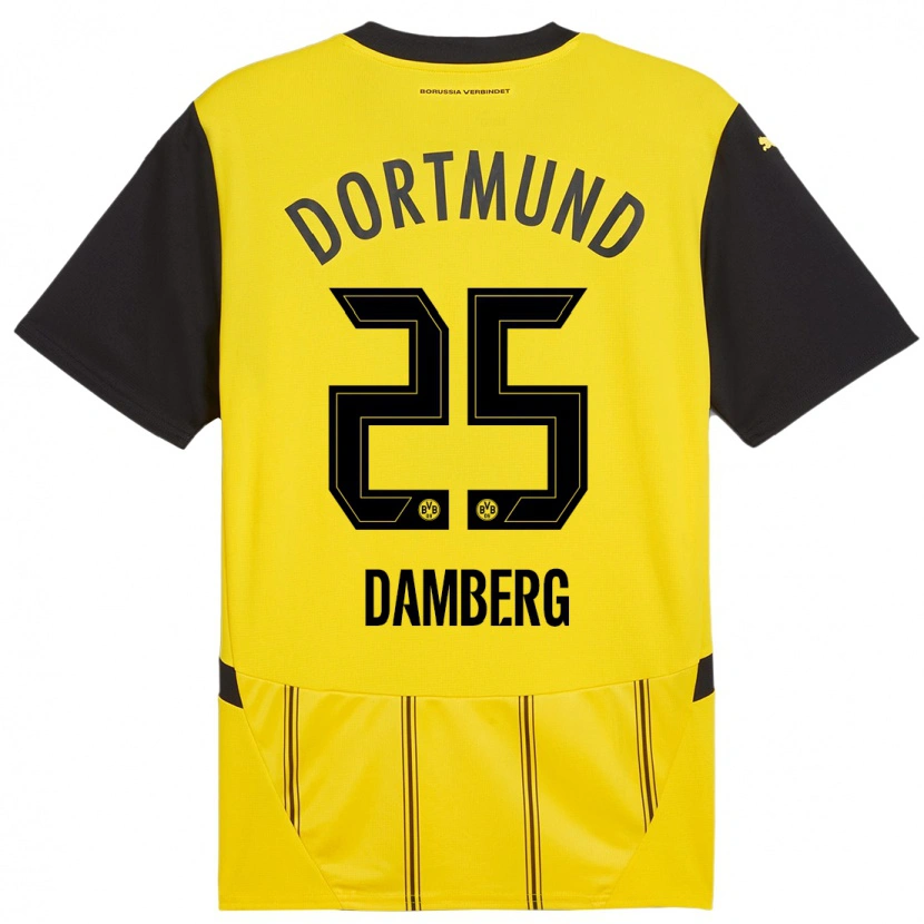 Danxen Kid Niclas Damberg #25 Yellow Black Home Jersey 2024/25 T-Shirt