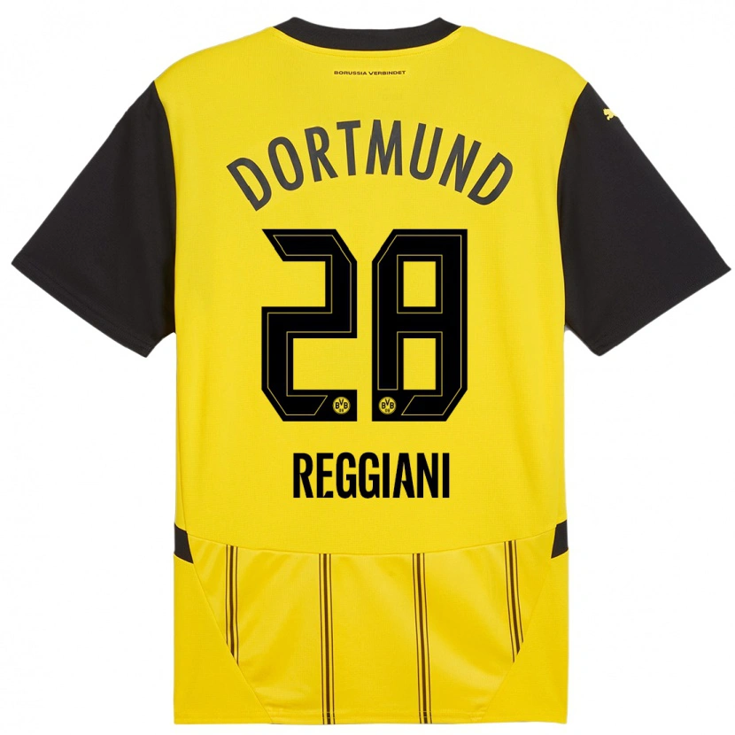 Danxen Kid Luca Reggiani #28 Yellow Black Home Jersey 2024/25 T-Shirt