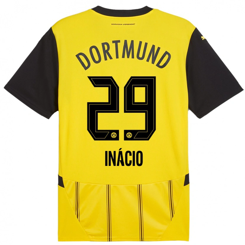 Danxen Kid Samuele Inácio #29 Yellow Black Home Jersey 2024/25 T-Shirt