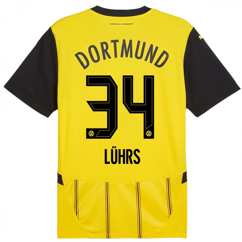 Danxen Kid Yannik Lührs #34 Yellow Black Home Jersey 2024/25 T-Shirt