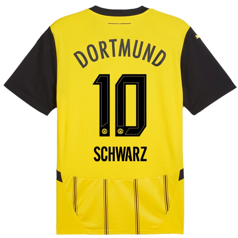 Danxen Kid Oskar Schwarz #10 Yellow Black Home Jersey 2024/25 T-Shirt